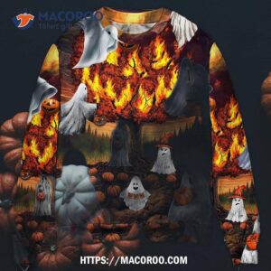 Halloween Boo Pumpkin Burning Scary Sweater
