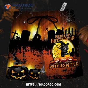 Halloween Cat Buckle Up Buttercup Hawaii Shorts
