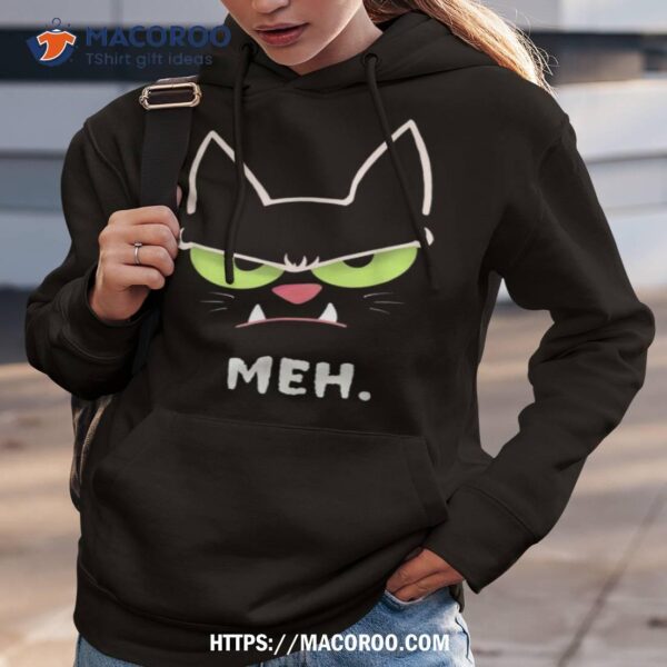 Halloween Cat Costume Sarcastic Funny Angry Cat Meh Shirt