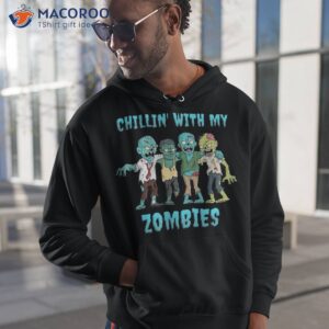 halloween chillin with my zombies boys girls kids funny shirt hoodie 1