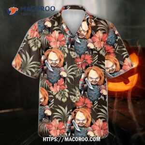 halloween chucky scary tropical hawaiian shirt 0