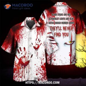 halloween clown they ll never find you hawaiian shirt 2