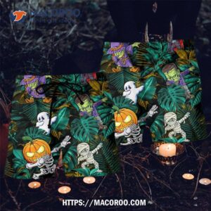 Halloween Dabbing Skeleton Zombie Style Hawaii Shorts