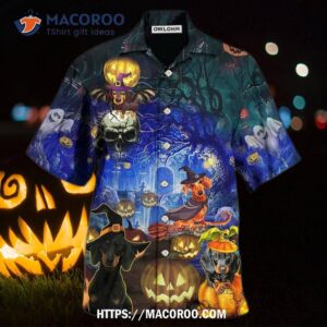 Halloween Dachshund And Dogs Hawaiian Shirt