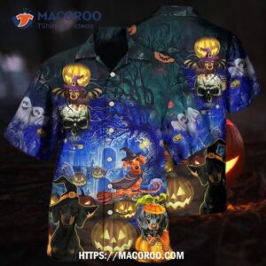 Halloween Dachshund And Dogs Hawaiian Shirt