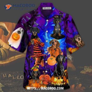 halloween dachshund never mind the witch hawaiian shirt 0