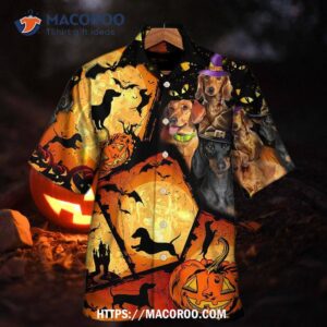Halloween Dachshund Pumpkin Scary Hawaiian Shirt