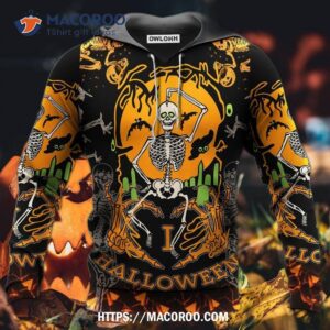Halloween Dancing Skeleton Dark 3D Hoodie