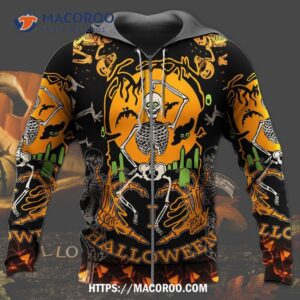 Halloween Dancing Skeleton Dark 3D Hoodie