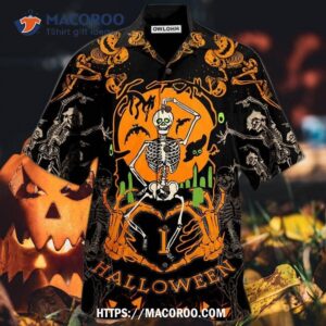 Halloween Dancing Skeleton So Scared Hawaiian Shirt