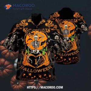 Halloween Dancing Skeleton So Scared Hawaiian Shirt