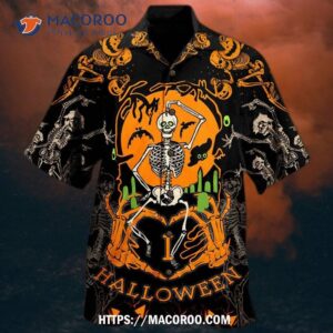 halloween dancing skeleton so scared hawaiian shirt 2