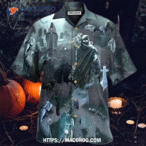 Halloween Death Could Not Hold Him In Tomb With Grey Back Ground Hawaiian Shirt