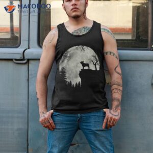 halloween dog frenchie tee moon howl in forest shirt tank top 2