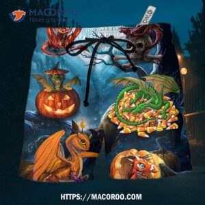 Halloween Dragon Pumpkin Scary Sky Night Hawaii Shorts