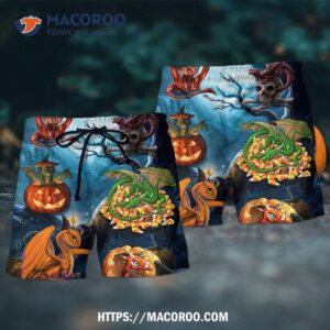 Halloween Dragon Pumpkin Scary Sky Night Hawaii Shorts