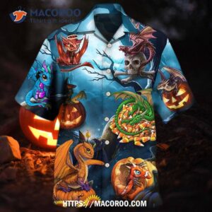 Halloween Dragon Pumpkin Scary Sky Night Hawaiian Shirt