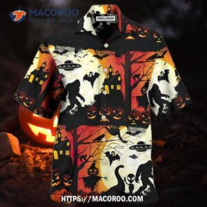 Halloween Ew People Bigfoot Ufo Hawaiian Shirt
