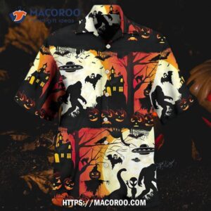 Halloween Ew People Bigfoot Ufo Hawaiian Shirt