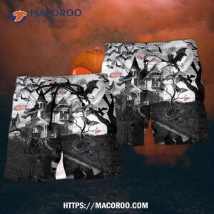 Halloween Flying Cats Hawaii Shorts