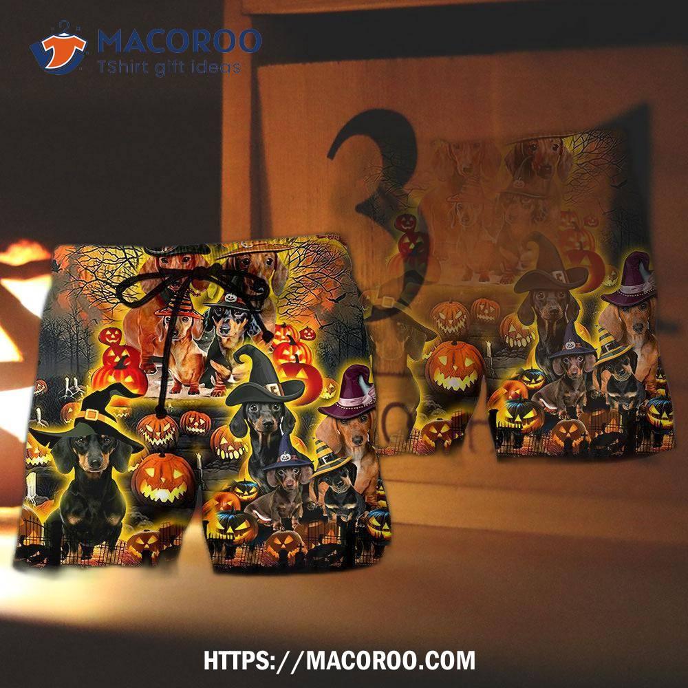 Halloween Funny Dachshund Dog Hawaii Shorts Halloween Funny Dachshund Dog Hawaii Shorts