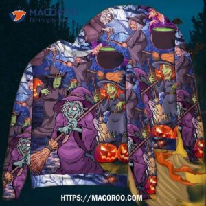 halloween funny witch pumpkin in the magic forest sweater ugly christmas sweaters 2