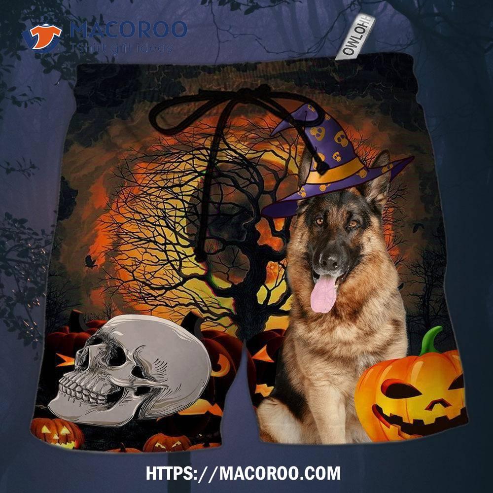 Halloween German Shepherd My Lovely Dog Hawaii Shorts Halloween German Shepherd My Lovely Dog Hawaii Shorts