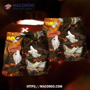 Halloween Ghost Cute With Moon Hawaii Shorts