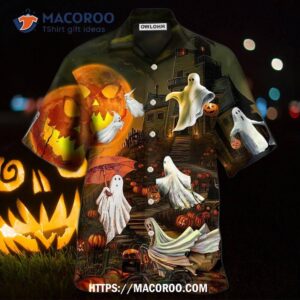 Halloween Ghost Cute With Moon Hawaiian Shirt