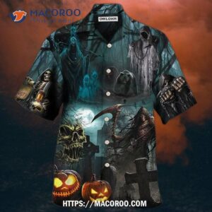 Halloween Ghost In The Dark Pumpkin Scary Hawaiian Shirt
