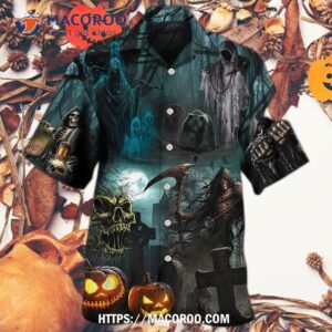 Halloween Ghost In The Dark Pumpkin Scary Hawaiian Shirt