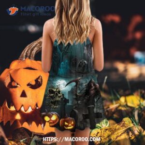 halloween ghost in the dark pumpkin scary summer dress 2