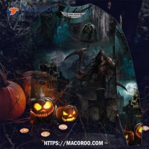 halloween ghost in the dark pumpkin scary sweater 0