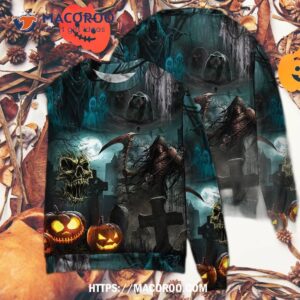 halloween ghost in the dark pumpkin scary sweater 2