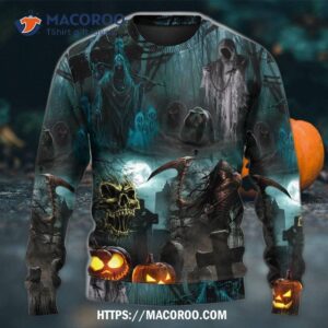 halloween ghost in the dark pumpkin scary sweater 3