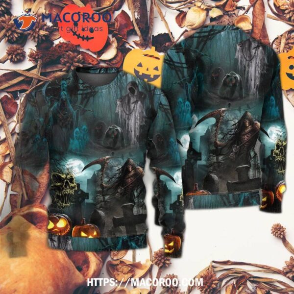 Halloween Ghost In The Dark Pumpkin Scary Sweater