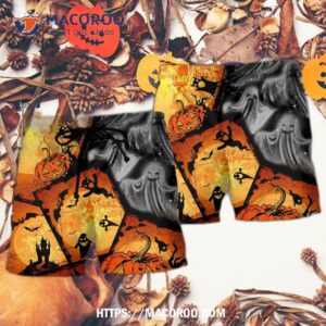 Halloween Ghost Pumpkin Scary Hawaii Shorts