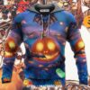 Halloween Glowing Pumpkins By Night 3D Hoodie