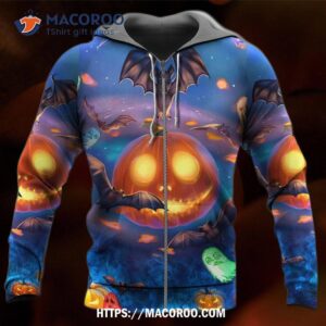 Halloween Glowing Pumpkins By Night 3D Hoodie