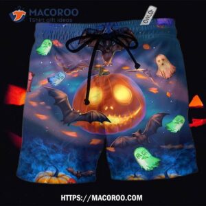 Halloween Glowing Pumpkins By Night Hawaii Shorts