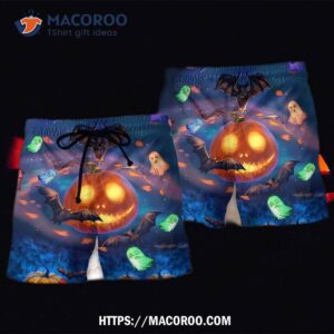 Halloween Glowing Pumpkins By Night Hawaii Shorts