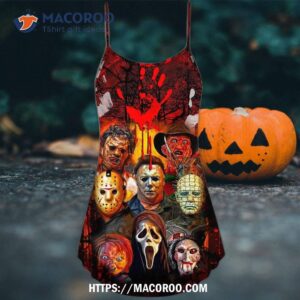 halloween horror movie characters blood scary summer dress 4