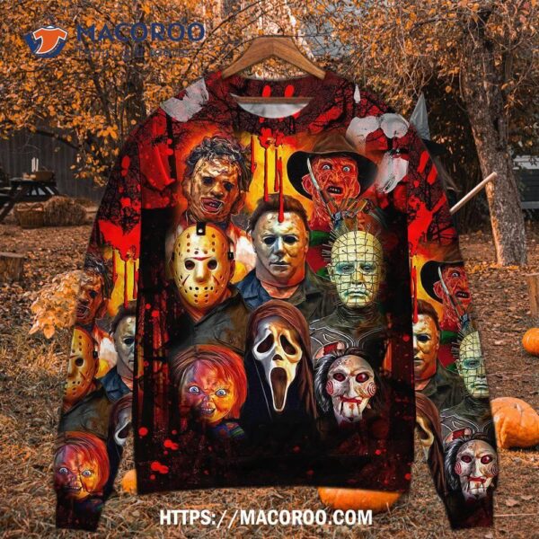 Halloween Horror Movie Characters Blood Scary Sweater