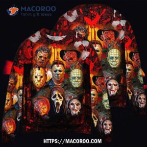 halloween horror movie characters blood scary sweater 2