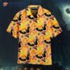 Halloween Horror Queen Cat Yellow Hawaiian Shirts