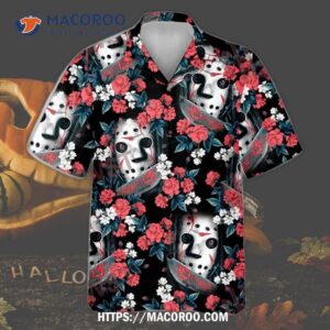 Halloween Jason Voorhees Flower Tropical Hawaiian Shirt