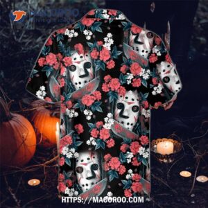 Halloween Jason Voorhees Flower Tropical Hawaiian Shirt