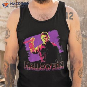 halloween michael myers neon portrait shirt tank top