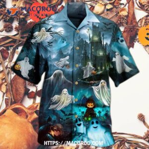 halloween night say boo and scary on hawaiian shirt 2