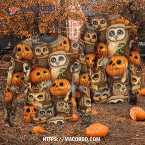 halloween owl pumpkin pattern sweater 5